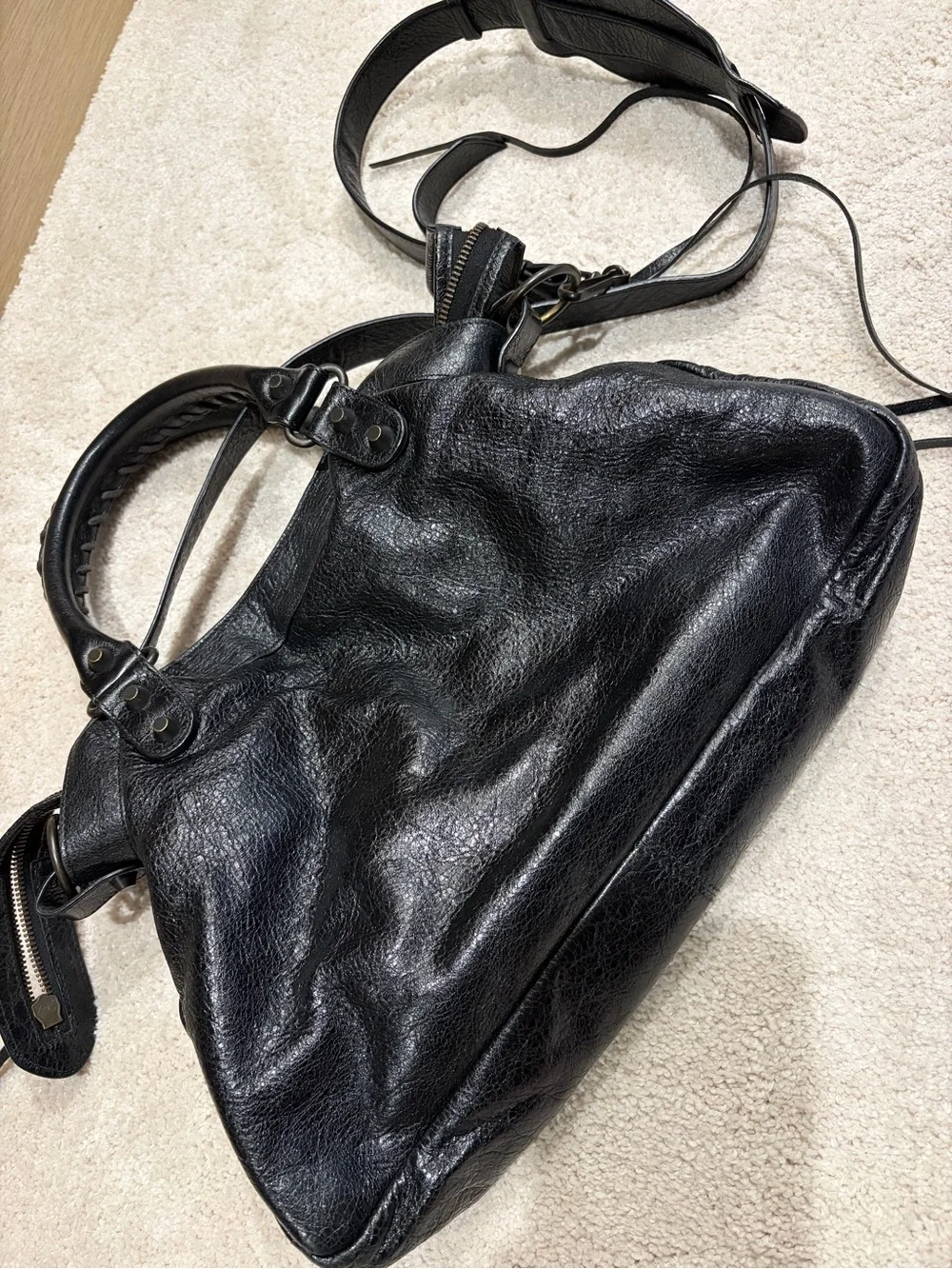 Balenciaga Agneau Classic Hardware Town Bag Black 2012